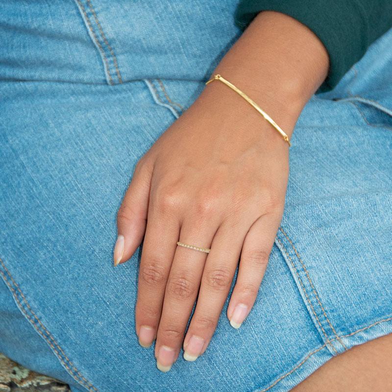 14k Goldplated Silver CZ Thin Stackacble Ring