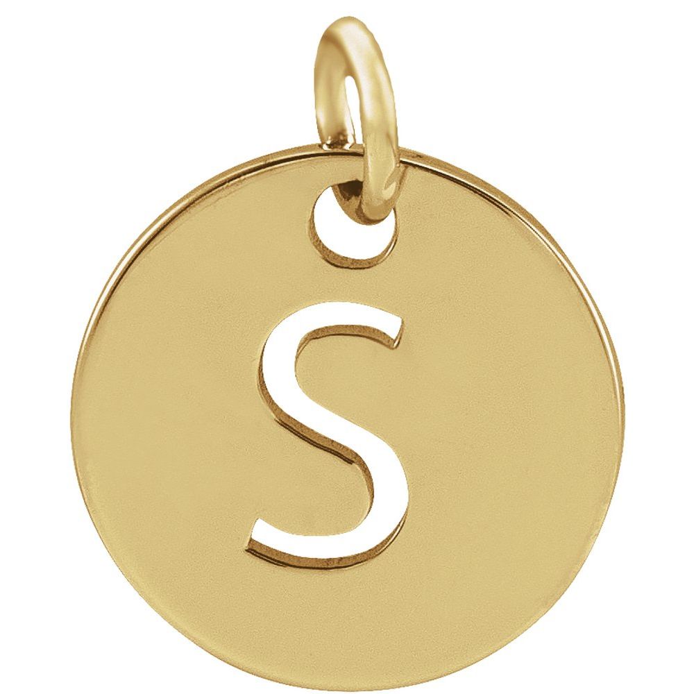 18K Yellow Gold-Plated Sterling Silver Initial S Disc Pendant