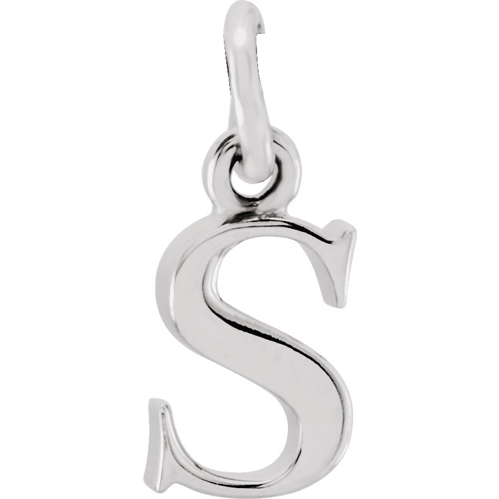 Sterling Silver Lowercase S Initial 16 Inch Necklace