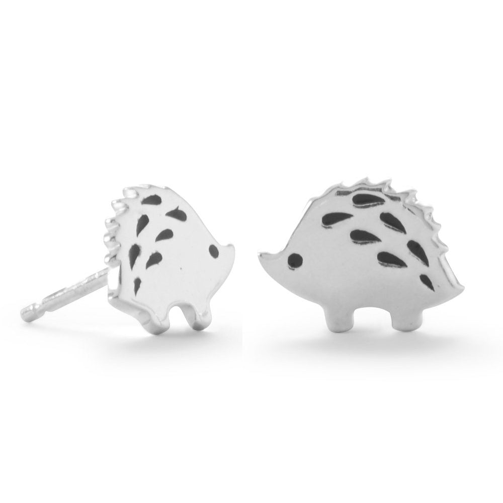 Sterling Silver Hedgehog Stud Earrings