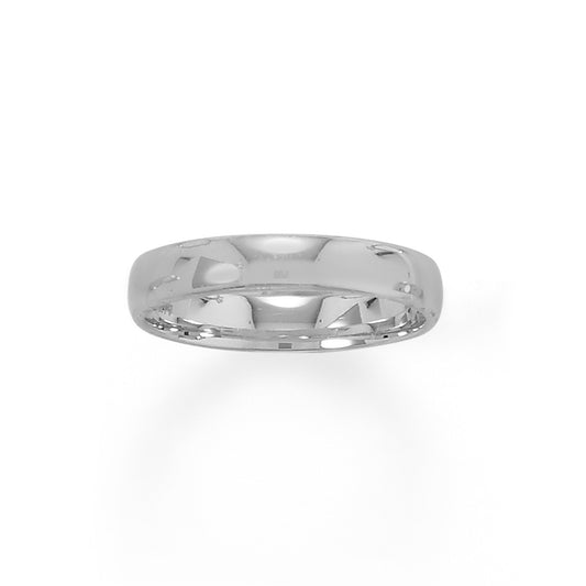 Sterling Silver Polished 4mm Wedding Band