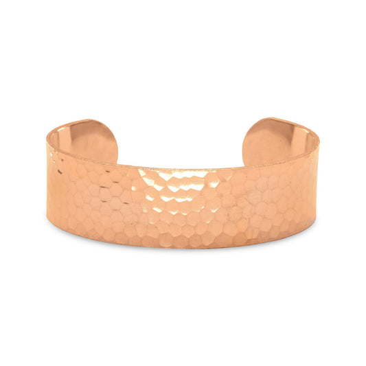 Solid Hammered Copper Unisex 19mm Cuff Bracelet