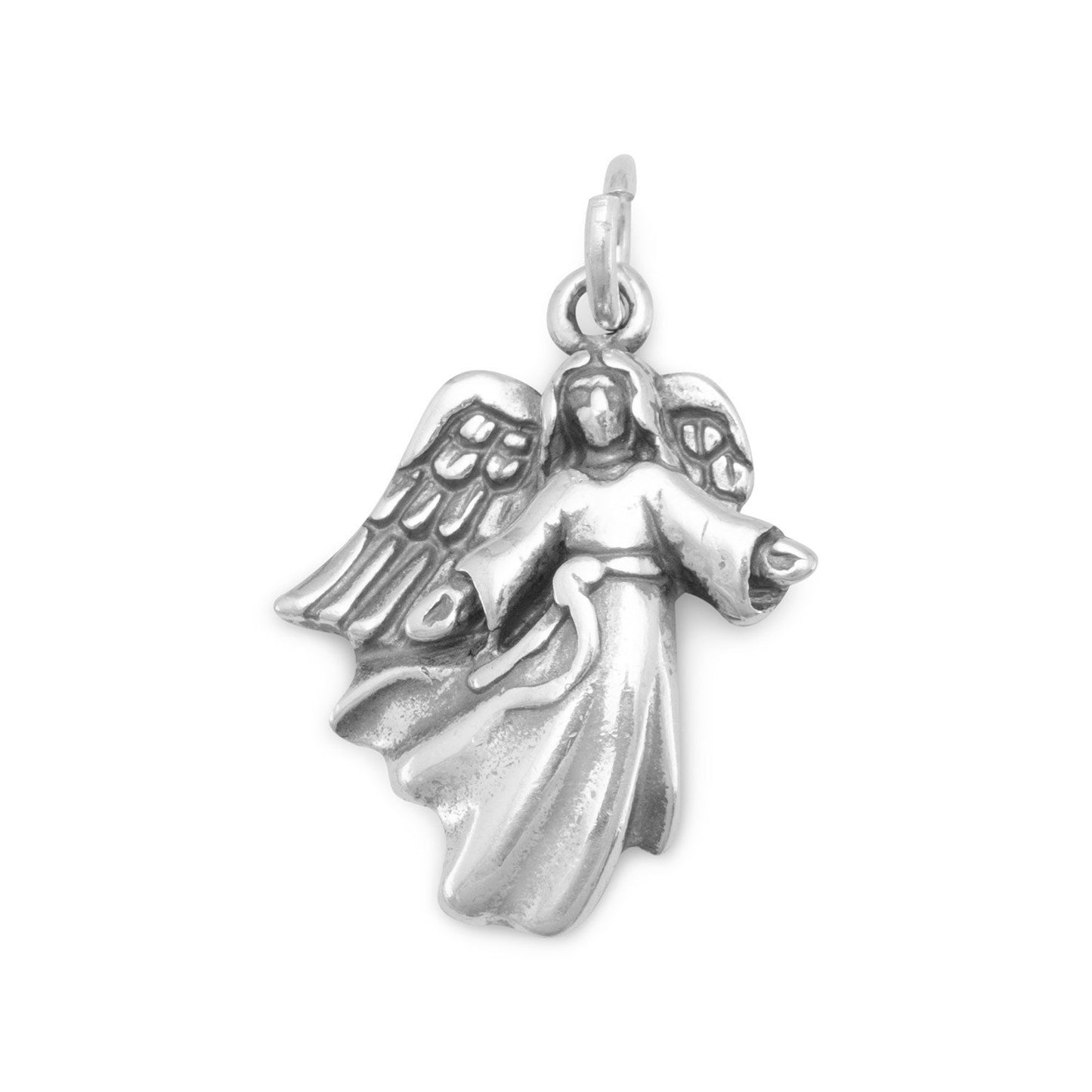 Sterling Silver Angel with Open Arms Bracelet Charm