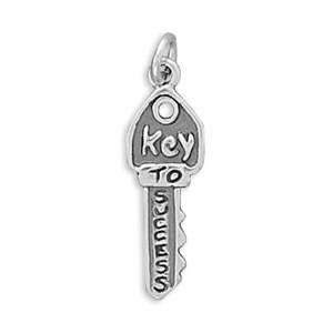 Sterling Silver Key to Success Bracelet Charm