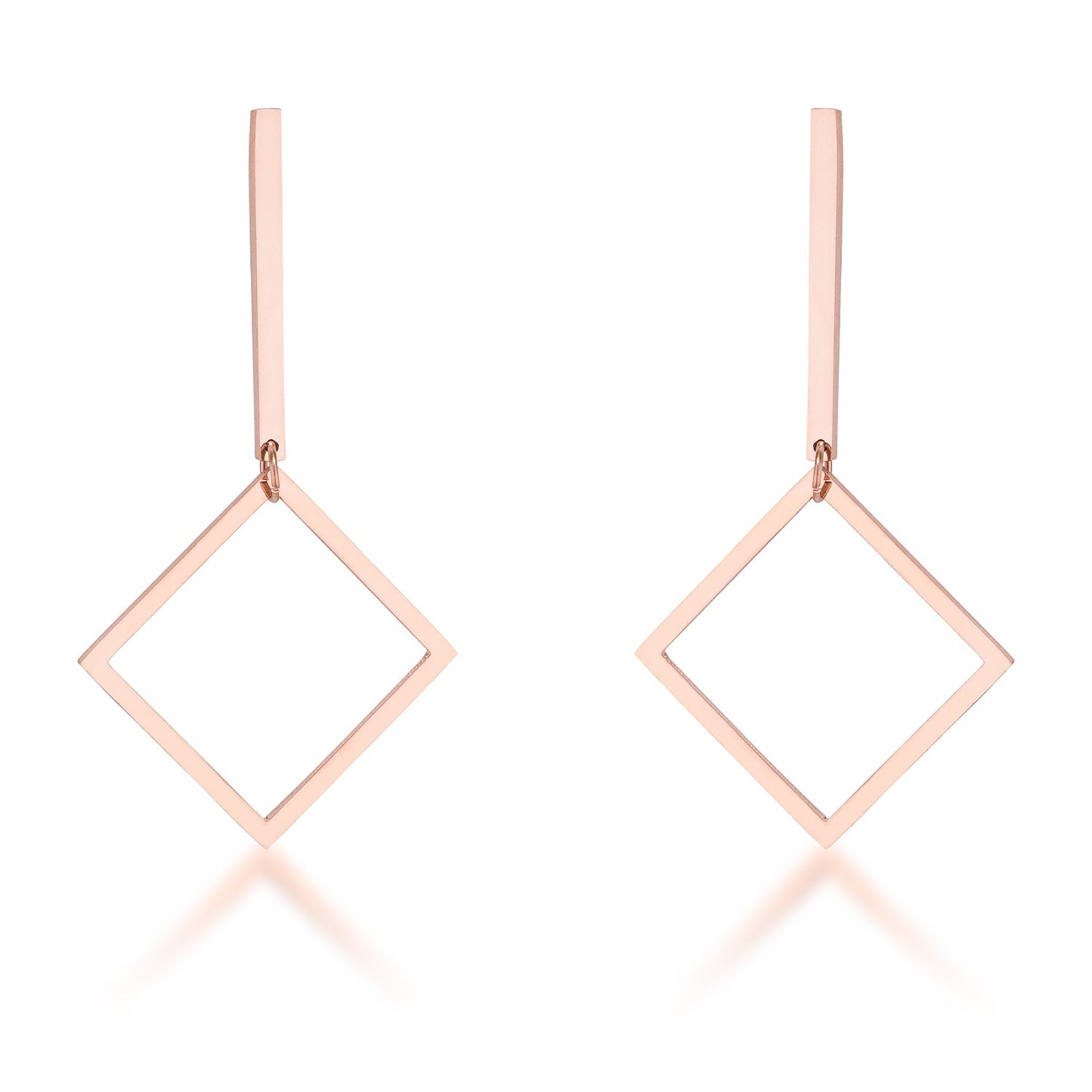 PRecious Stars Rose Goldtone Stainless Steel Geometric Drop Earrings