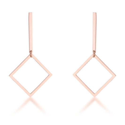 PRecious Stars Rose Goldtone Stainless Steel Geometric Drop Earrings