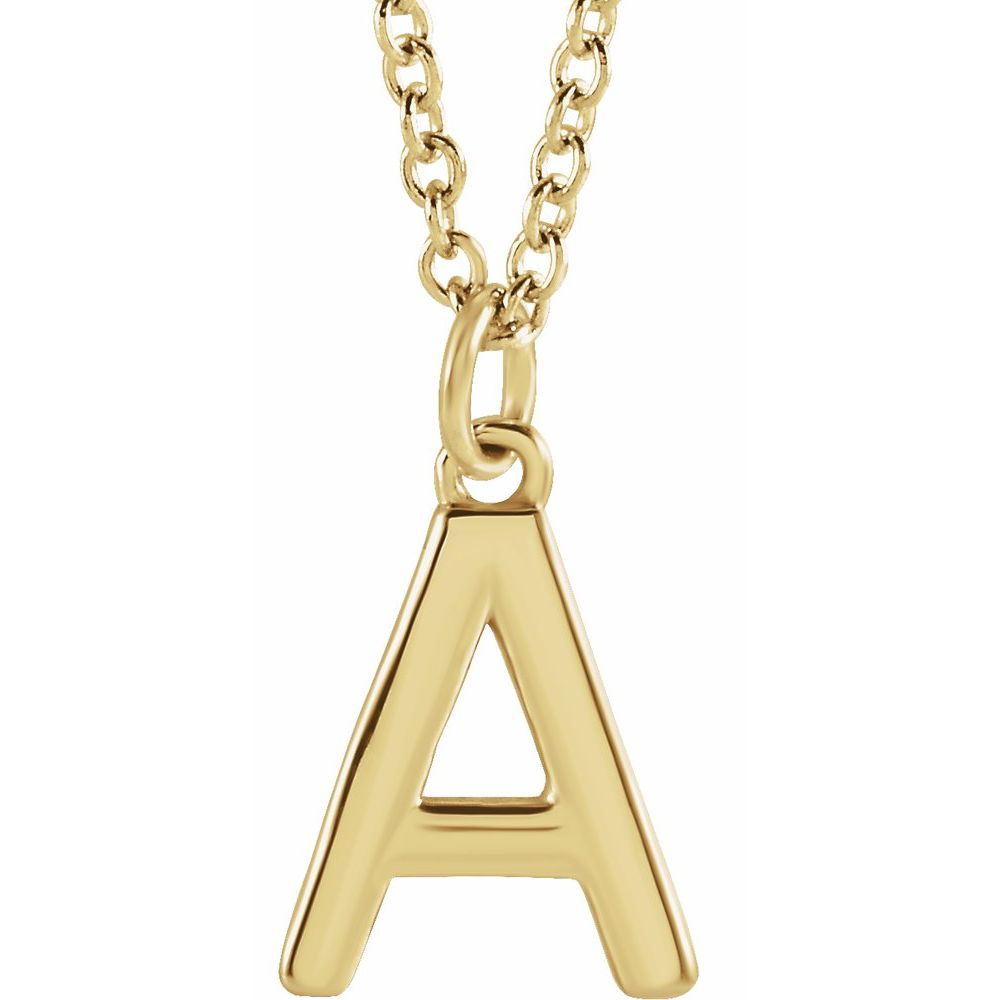 18K Yellow Gold-Plated Sterling Silver Initial A Dangle Necklace