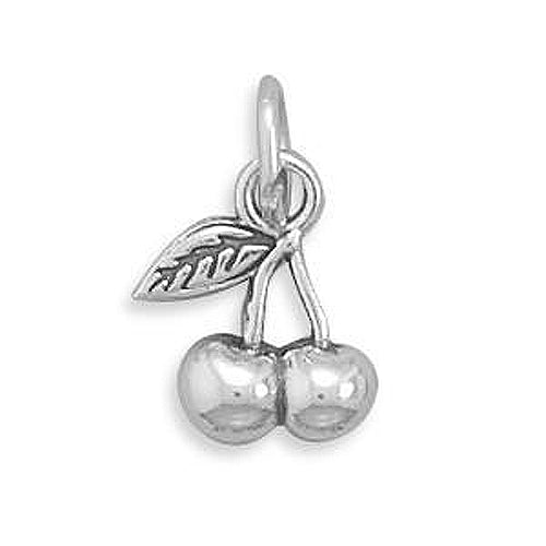 Sterling Silver Two Cherries Bracelet Charm