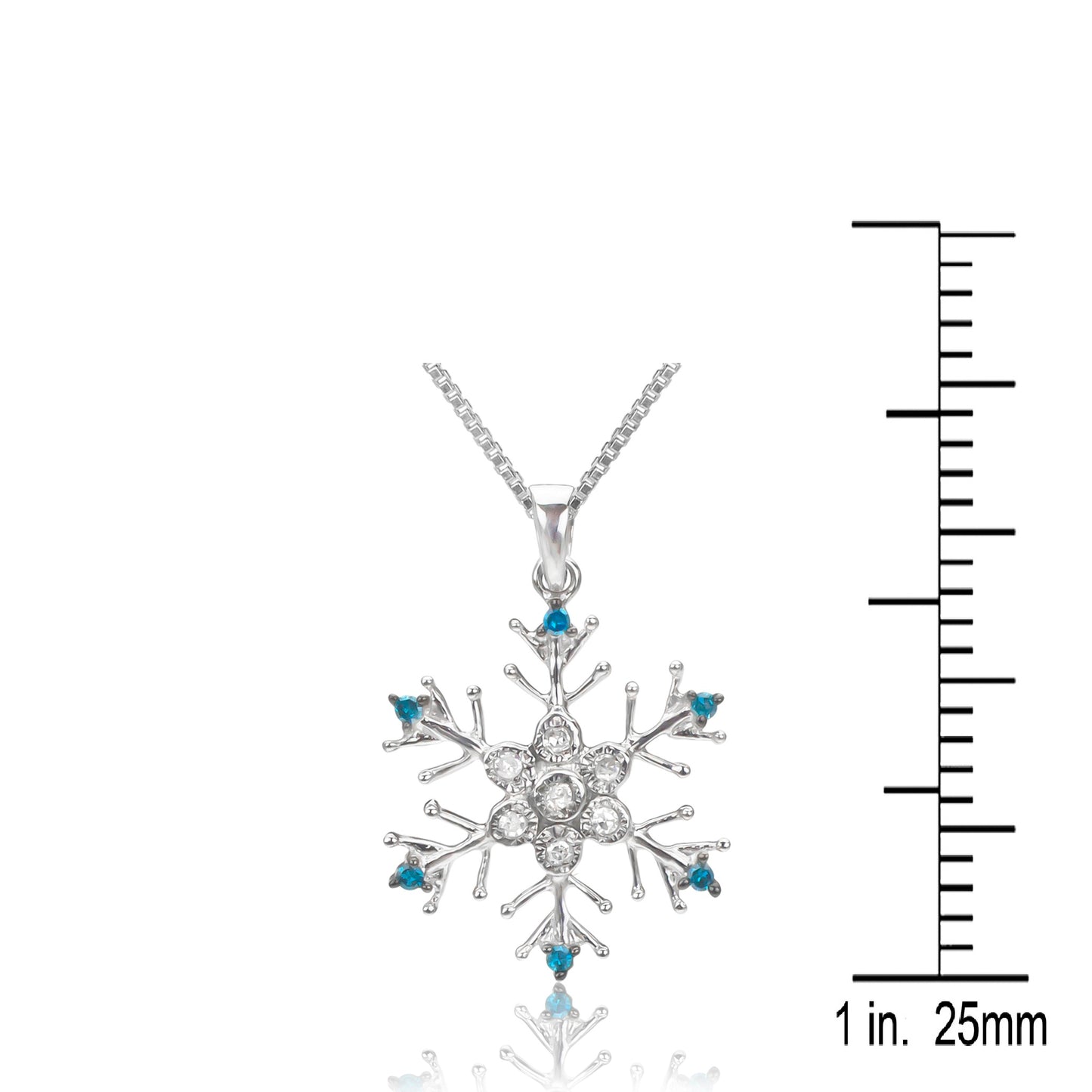 Sterling Silver 0.20 ct TDW White Diamond Snowflake Necklace