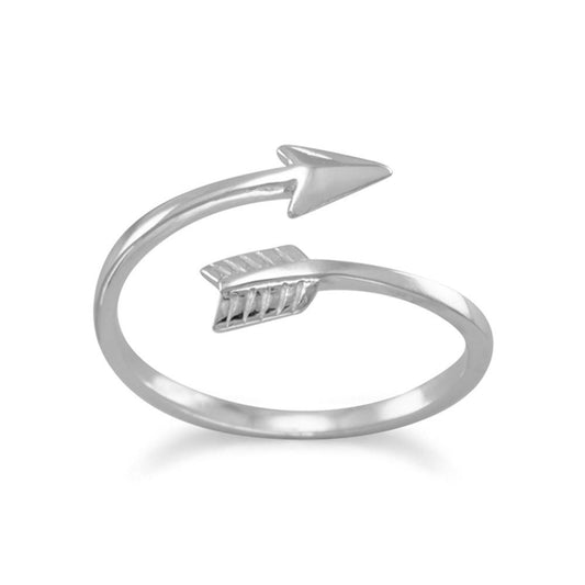 Sterling Silver Polished Aim High Arrow Wrap Around Ring