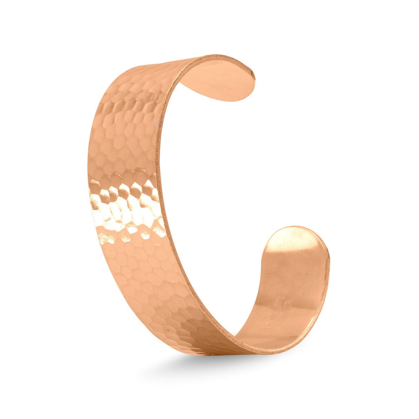 Solid Hammered Copper Unisex 19mm Cuff Bracelet