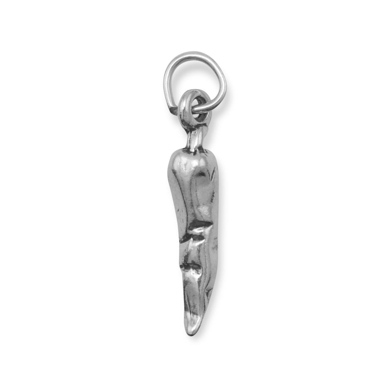 Sterling Silver Oxidized Chile Pepper Bracelet Charm