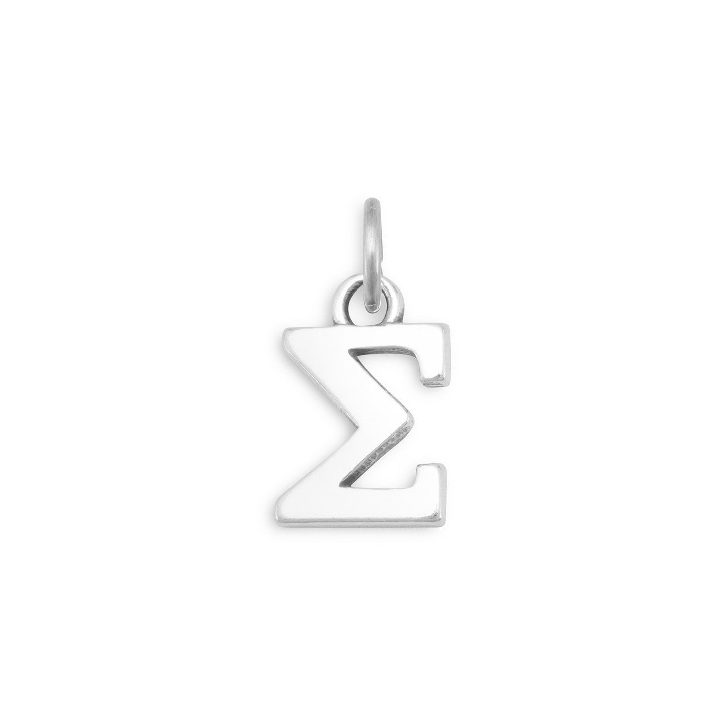 Sterling Silver Greek Alphabet Letter Bracelet Charm - Sigma