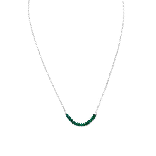 Sterling Silver Faceted Beryl Bead Necklace - May Birthstone
