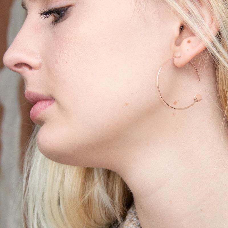 14kt Rose Goldplated Silver Threader Dot Earrings