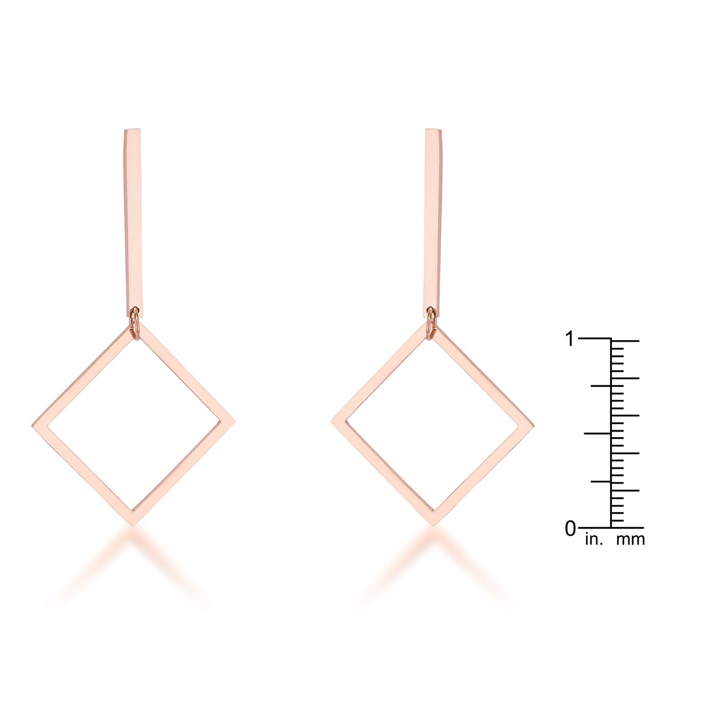 PRecious Stars Rose Goldtone Stainless Steel Geometric Drop Earrings