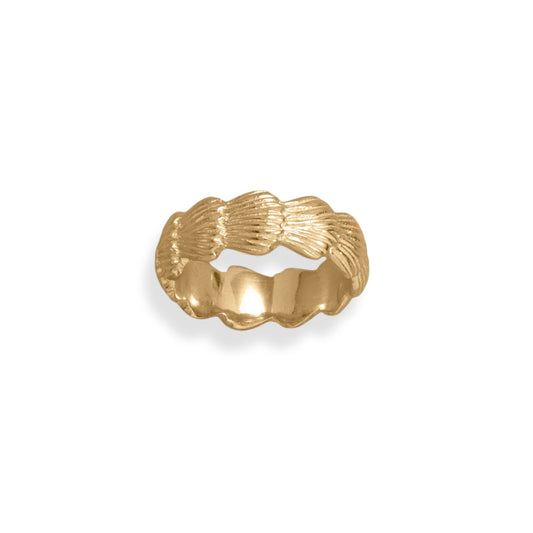14kt Goldplated Silver Seashell Design Ring