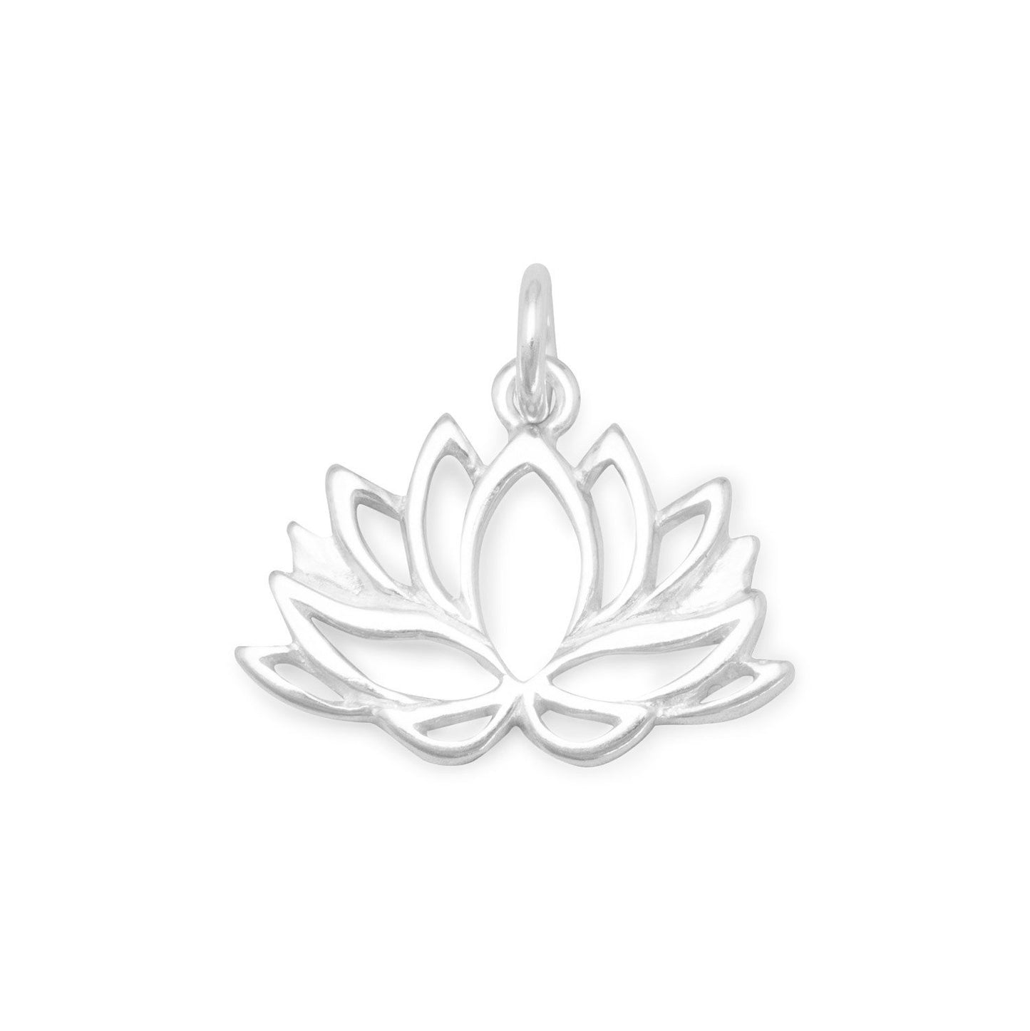Sterling Silver Lotus Flower Bracelet Charm
