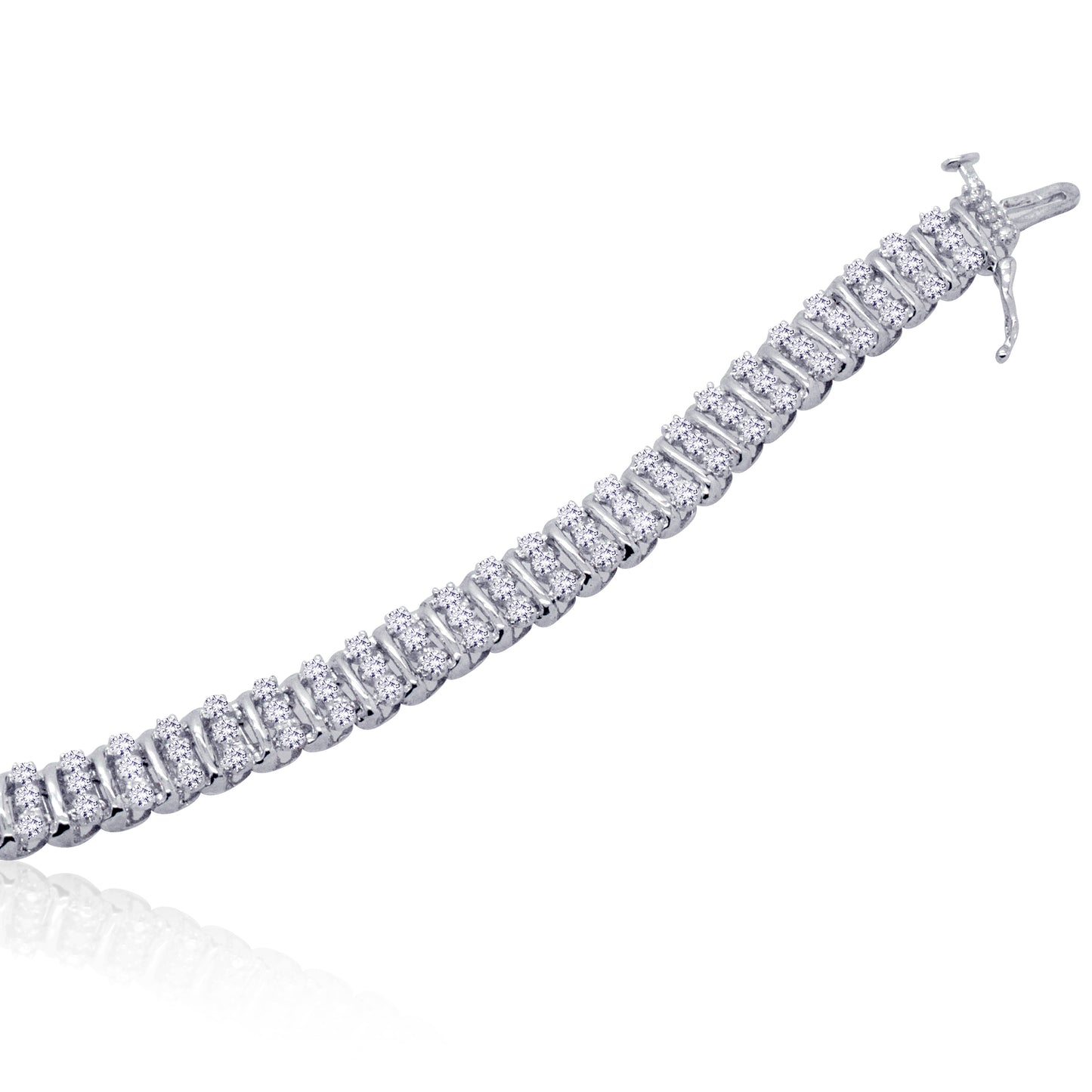 Sterling Silver 0.50ct TDW White Diamond 7 Inch Wide Tennis Bracelet