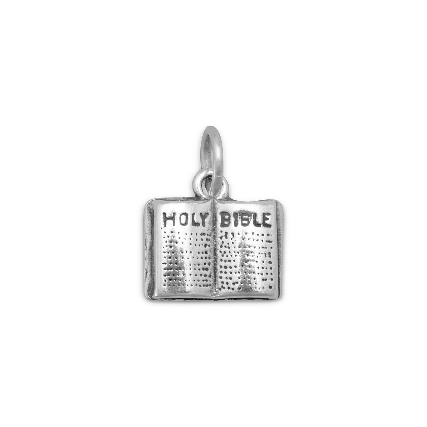 Sterling Silver Holy Bible Bracelet Charm