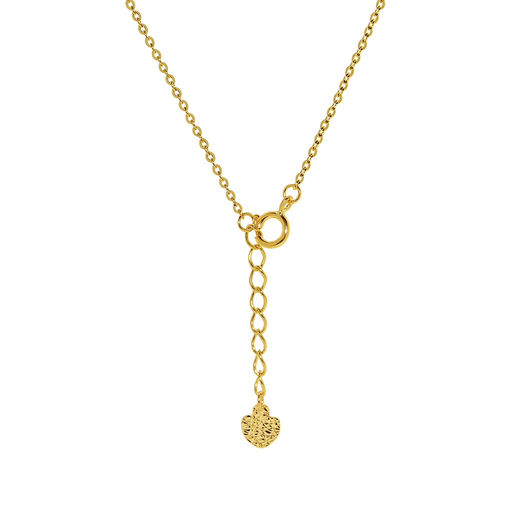 14k Yellow Gold Cubic Zirconia Heart 'Love' Necklace