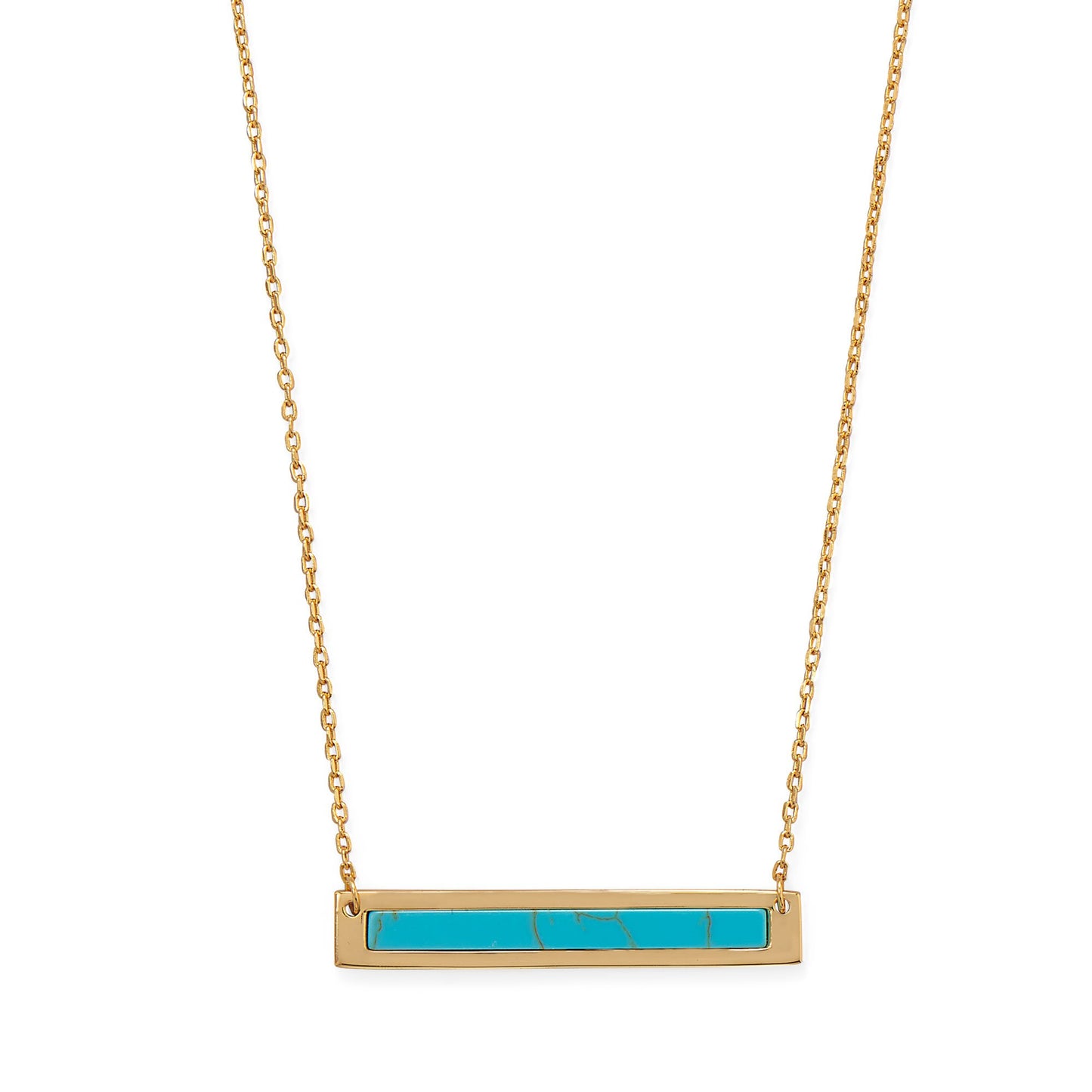 14k Goldplated Sterling Silver Turquoise Bar Necklace