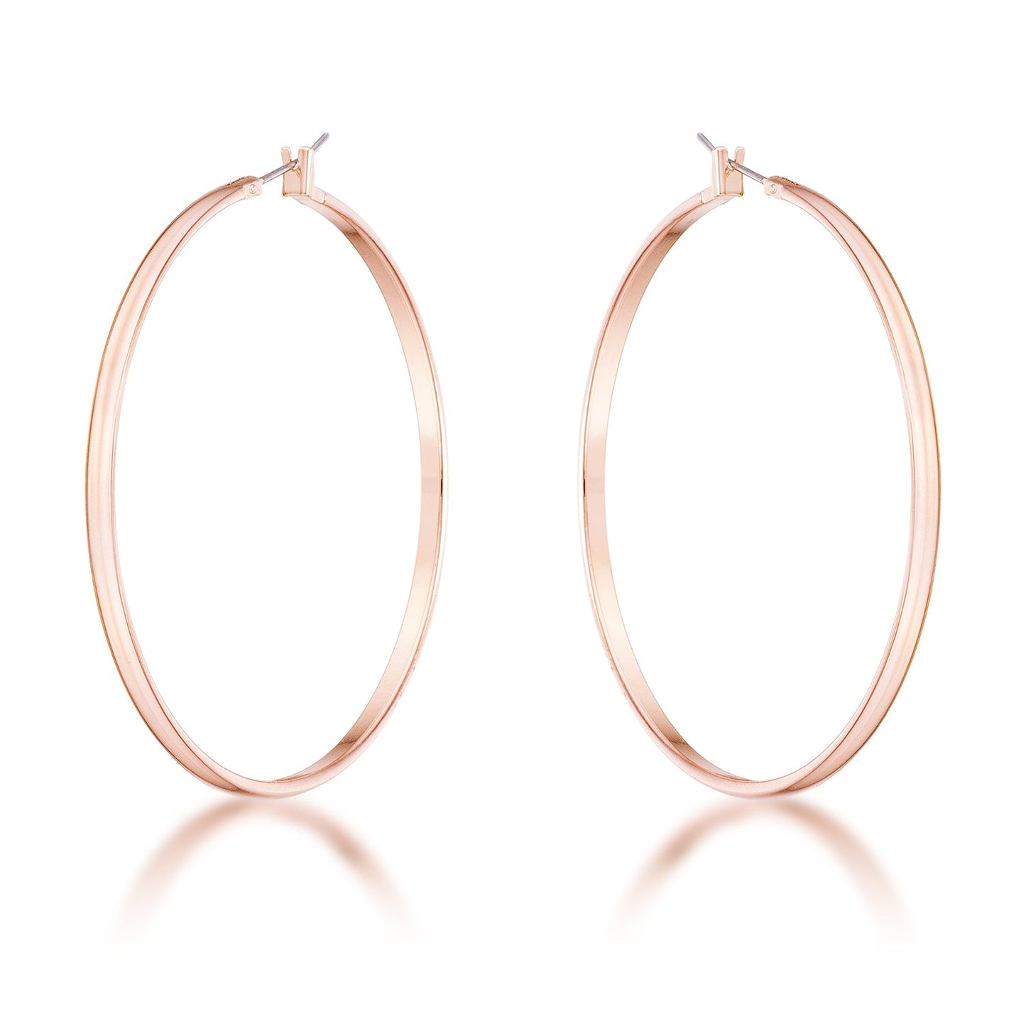 Precious Stars Rose Goldtone 55mm Large Round Hoop Earrings