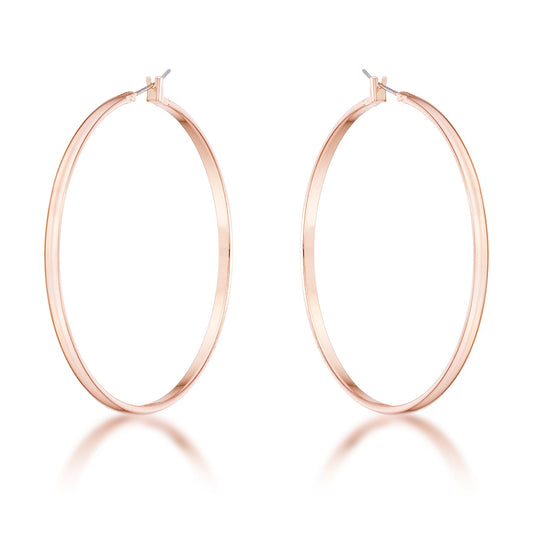 Precious Stars Rose Goldtone 55mm Large Round Hoop Earrings