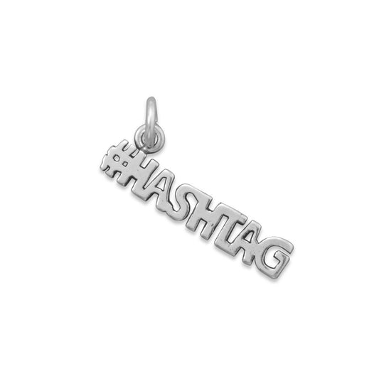 Sterling Silver Oxidized #Hashtag Bracelet Charm