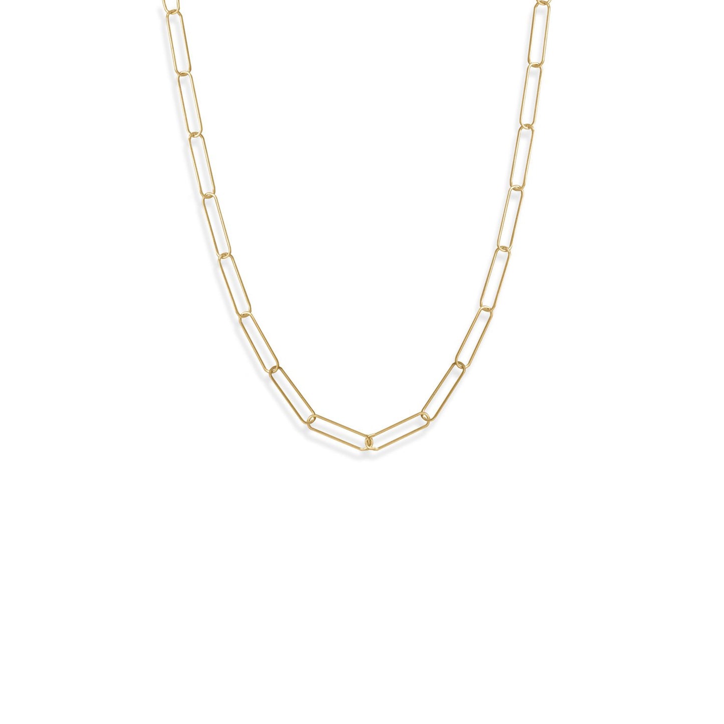 14k Yellow Goldplated Silver Paper Clip 21" Necklace