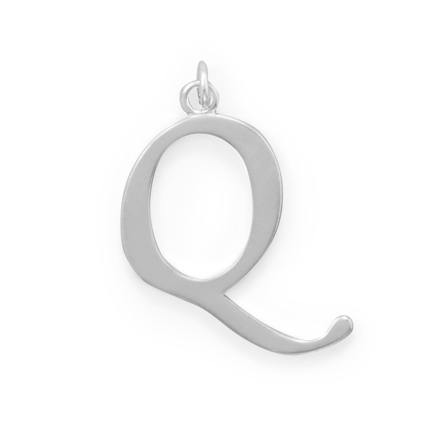 Sterling Silver Initial Letter Q Pendant
