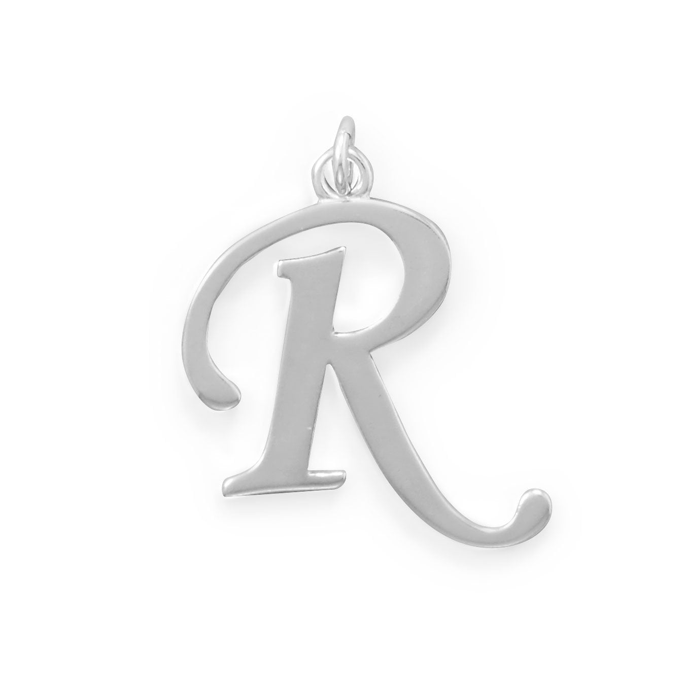 Sterling Silver Initial Letter R Pendant