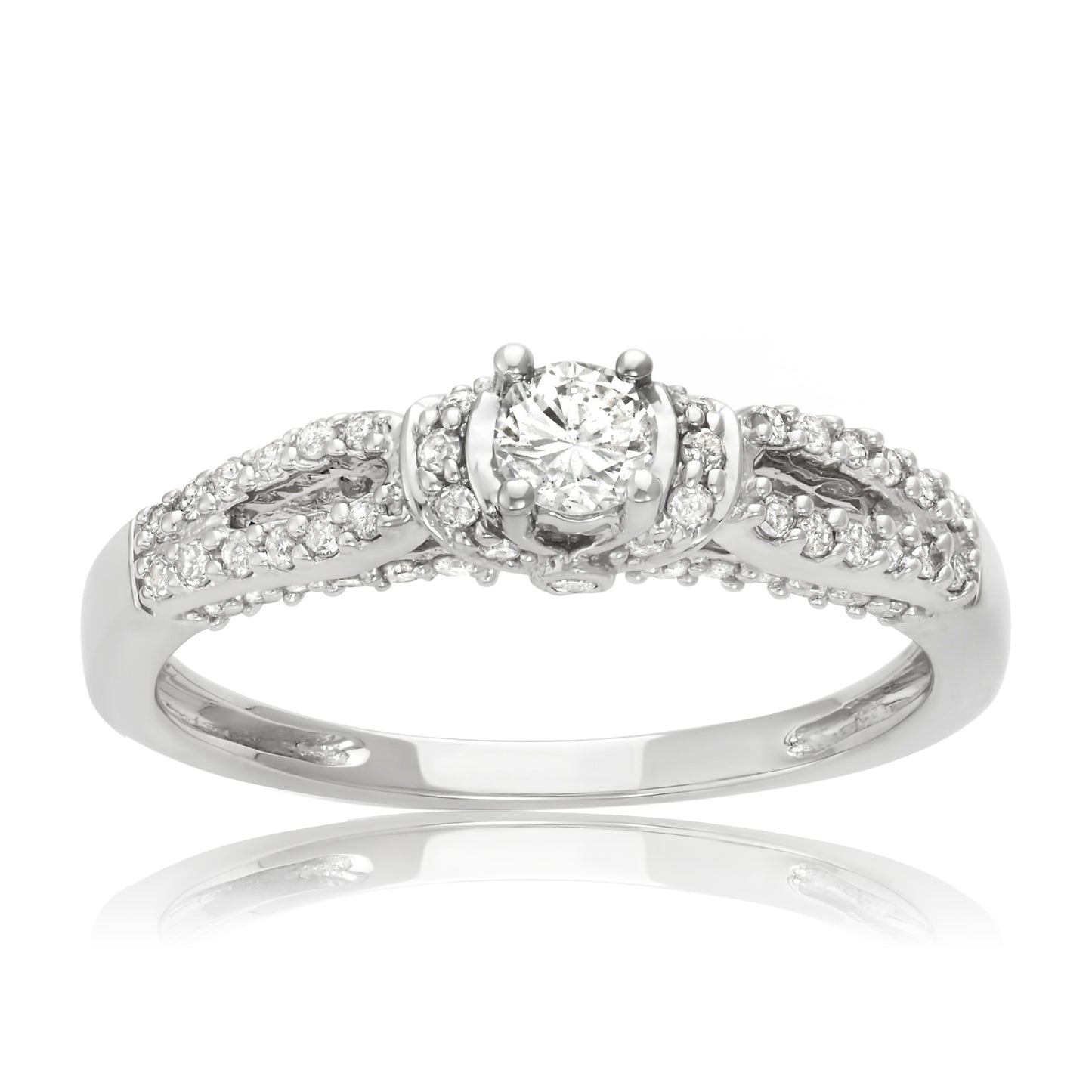 14k White Gold 0.50ct TDW White Diamond Engagement Ring