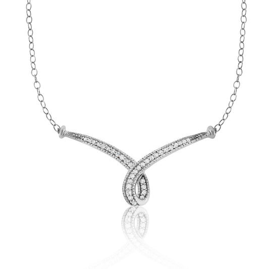 10k White Gold 0.50 ct TDW White Diamond 'XO' Necklace
