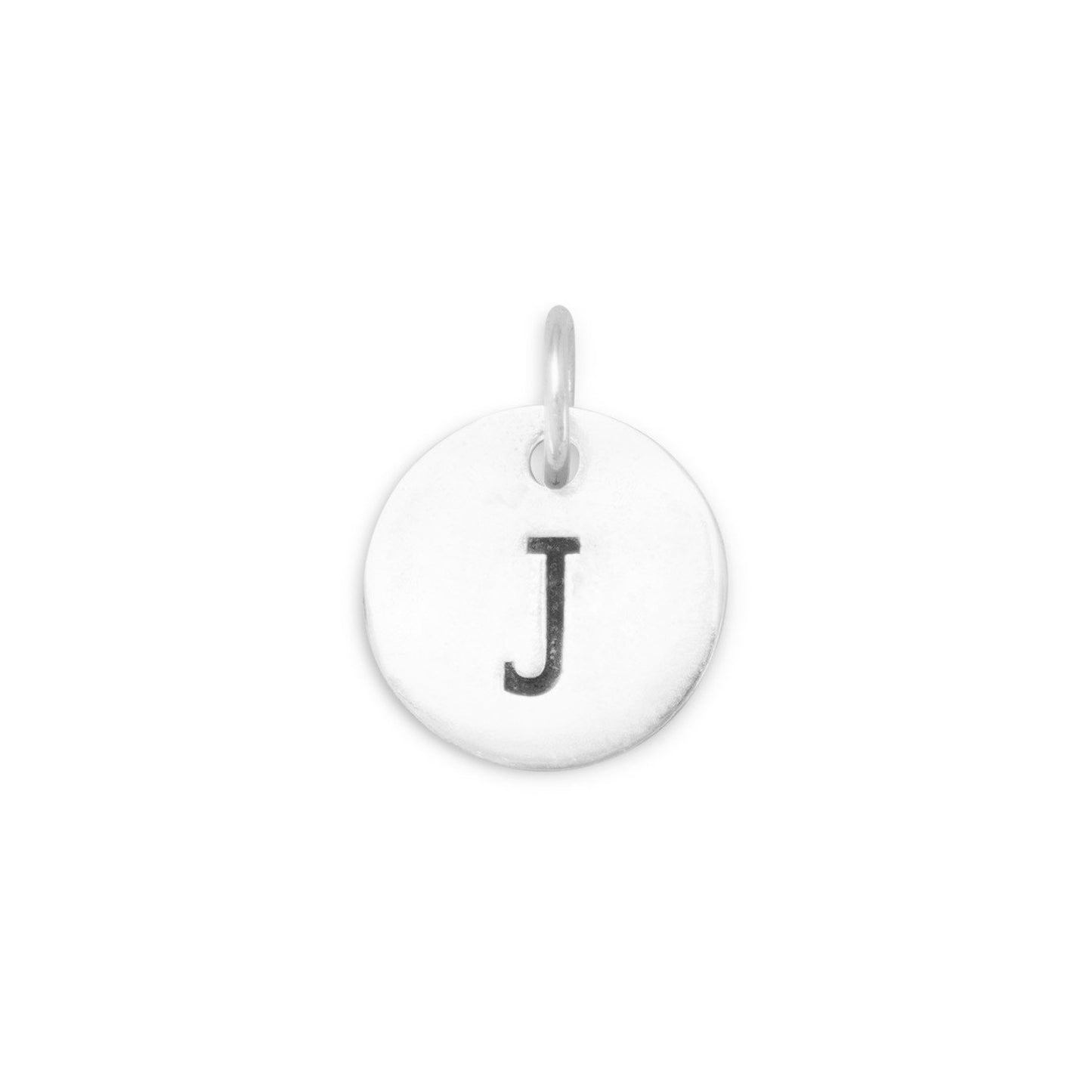 Sterling Silver Oxidized Initial J Bracelet Charm