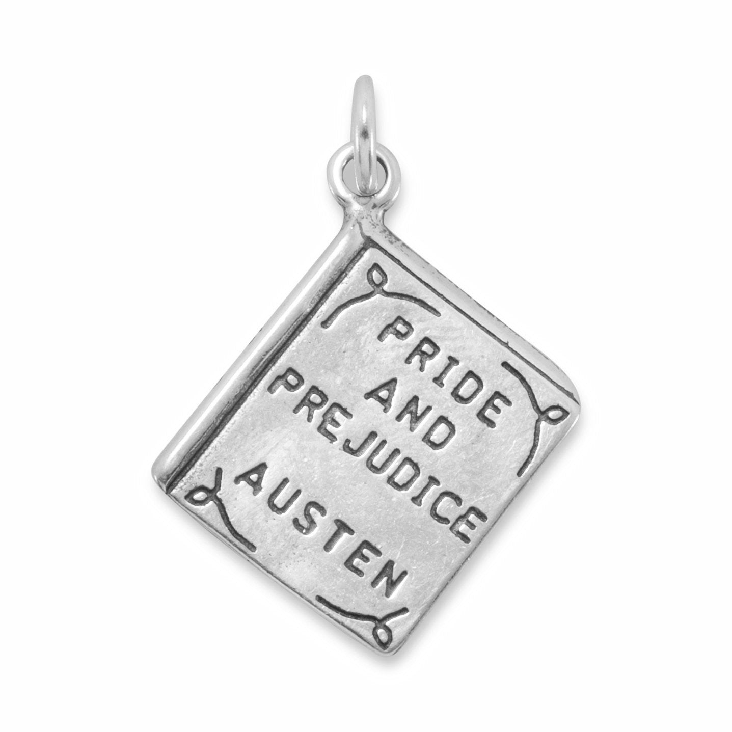 Sterling Silver Pride and Prejudice Book Bracelet Charm