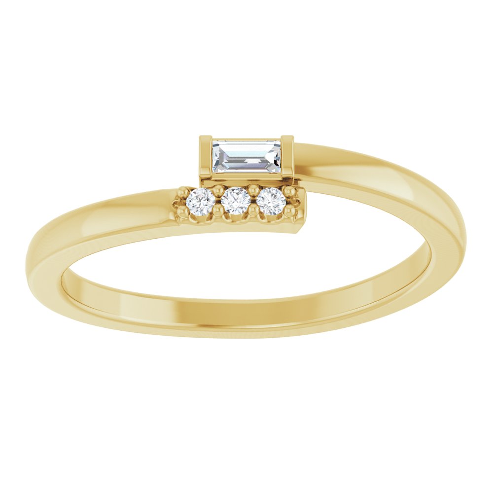 14K Yellow Gold .07 CTW Natural Diamond Stackable Ring