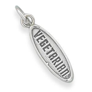 Sterling Silver Vegetarian Bracelet Charm