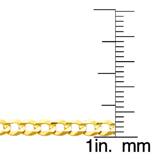 14k Yellow Gold 3.6mm Light Cuban Unisex Chain Necklace