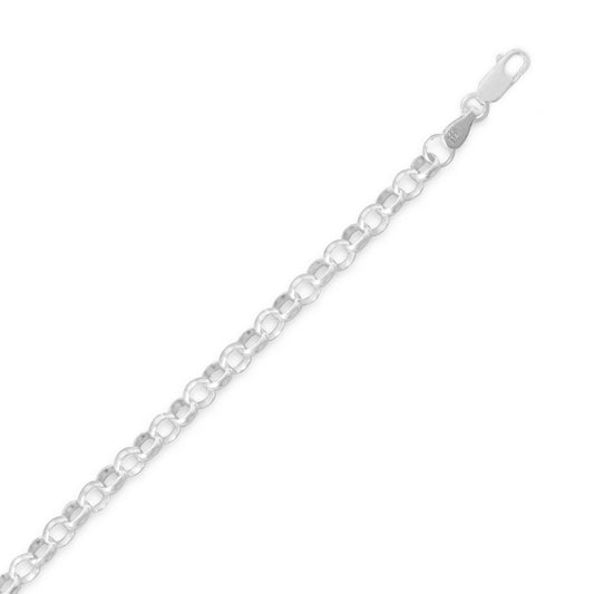 Precious Stars Sterling Silver 4 mm Rolo Chain Necklace