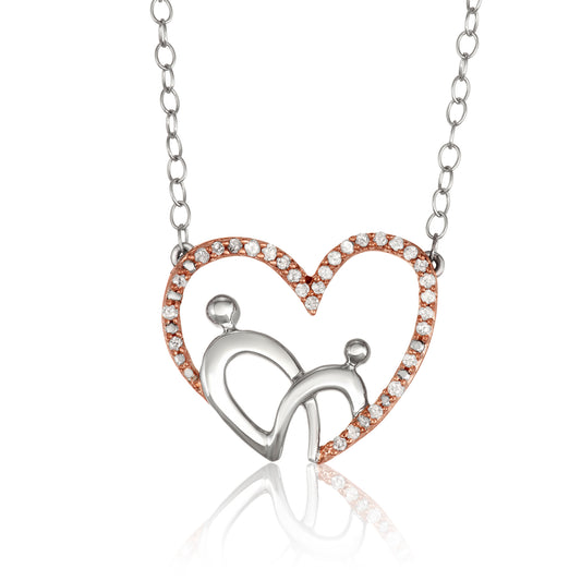 10k Rose Gold 0.15ct TDW White Diamond Mother's Day Necklace