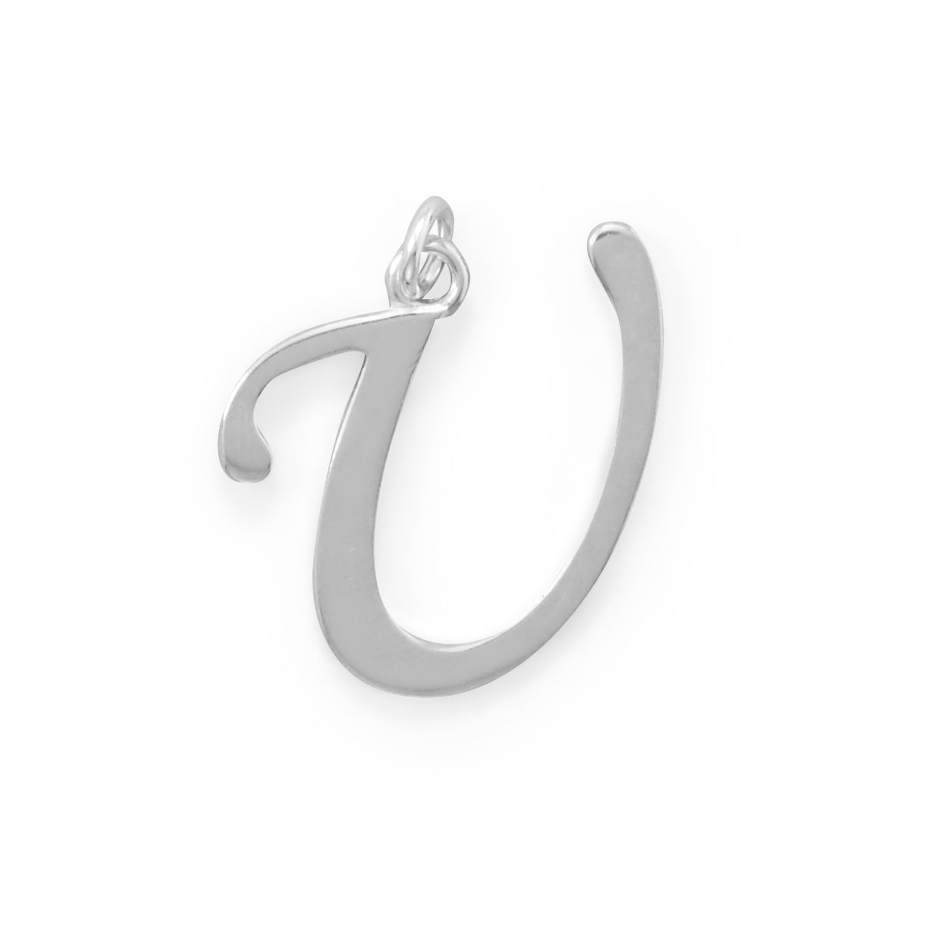 Sterling Silver Initial Letter U Pendant