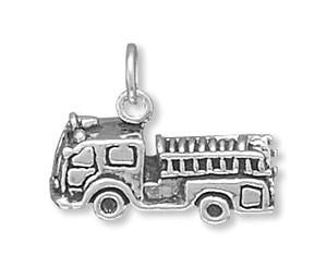 Sterling Silver Fire Truck Bracelet Charm
