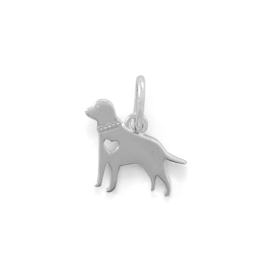 Sterling Silver Rhodium Plated Darling Dog Bracelet Charm