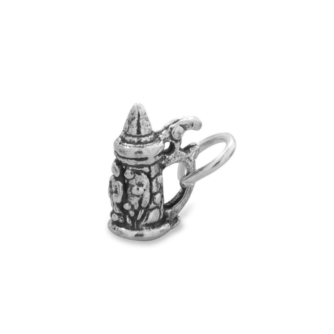 Sterling Silver Oxidized Beer Stein Bracelet Charm