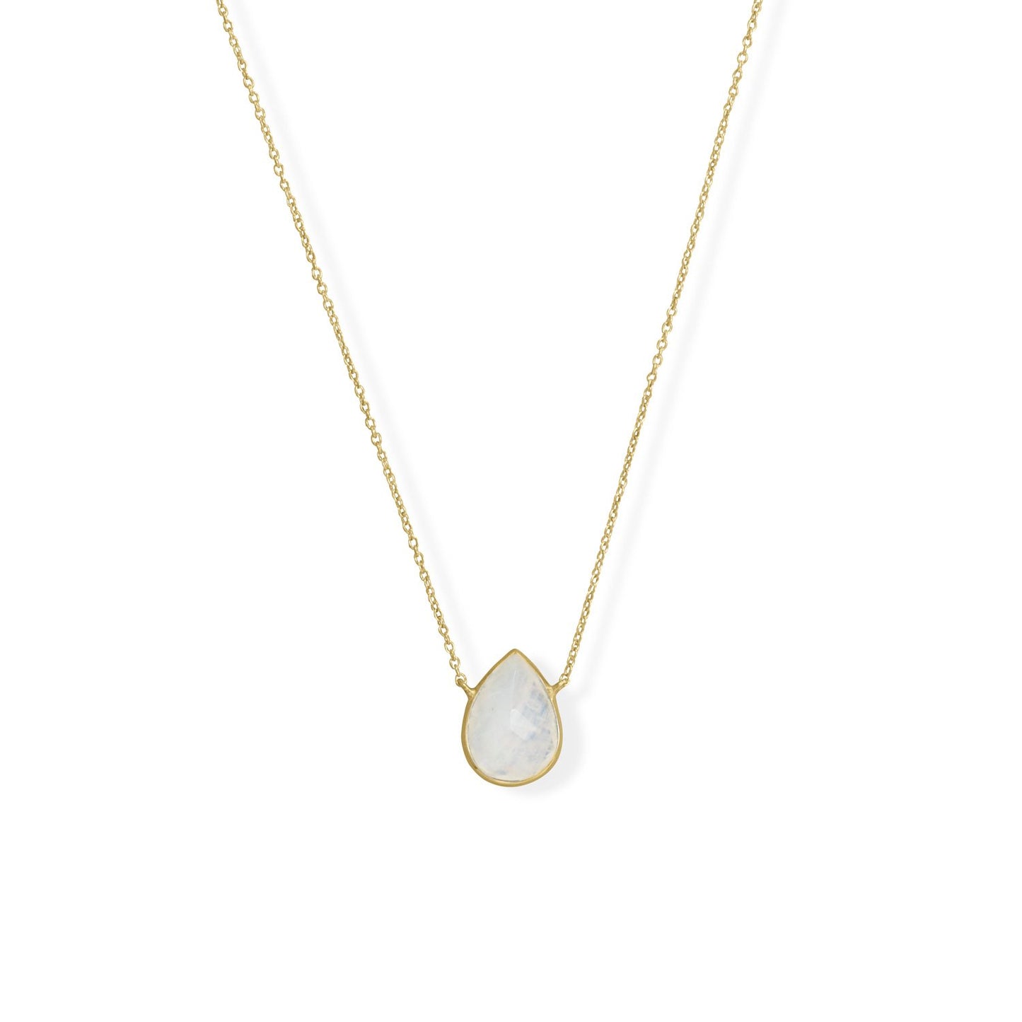 14k Yellow Goldplated Silver Moonstone Pendant Necklace