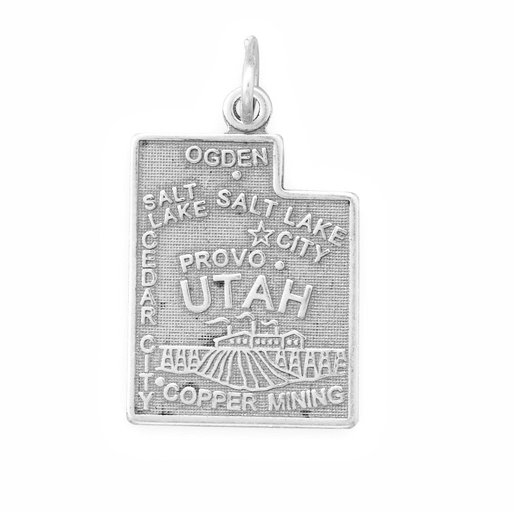 Sterling Silver Utah State Bracelet Charm
