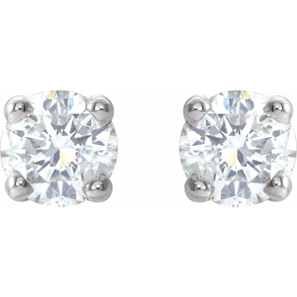 14k White Gold 1/5 CTW Natural Diamond Stud Earrings