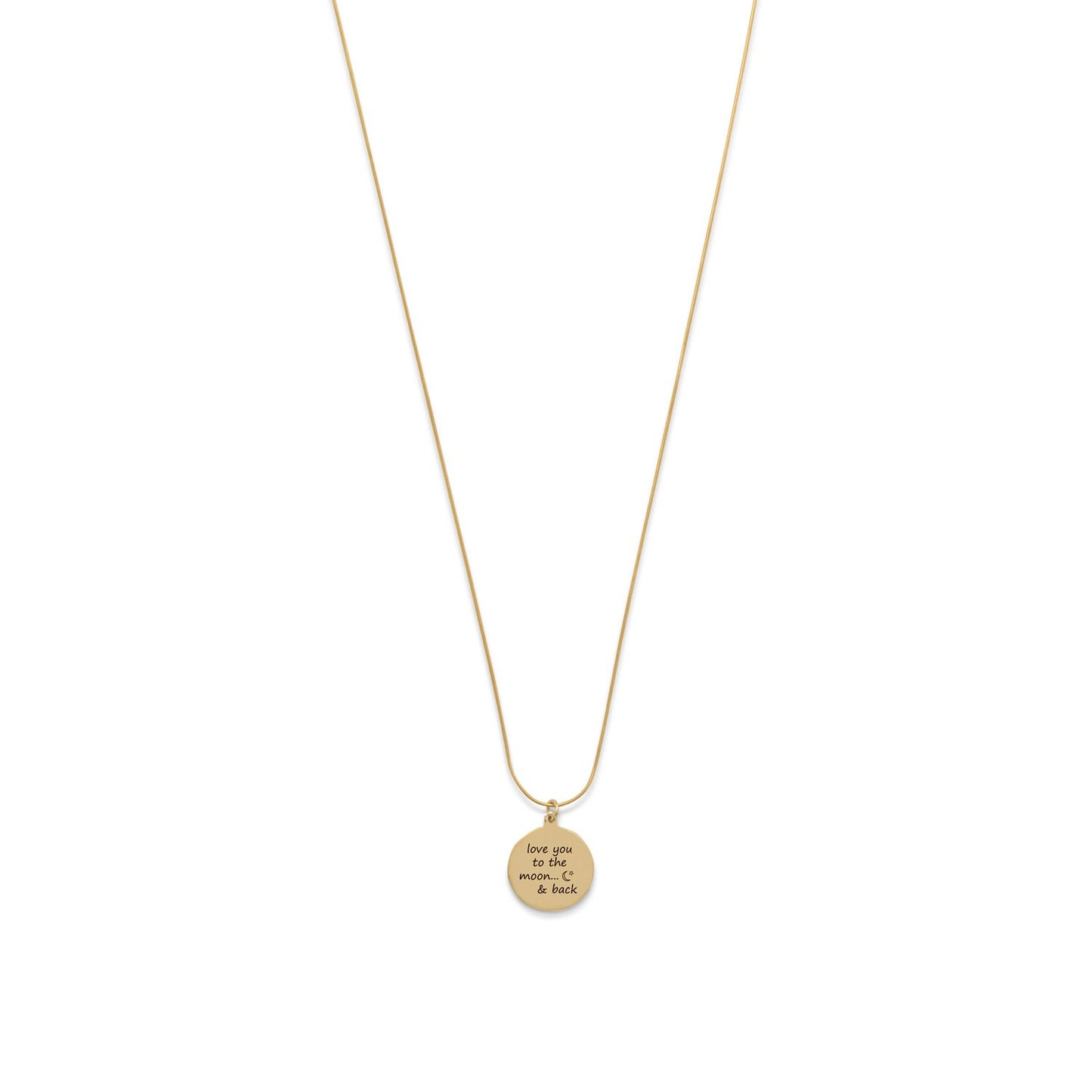 14k Goldplated Silver 'Love You to The Moon and Back' Necklace
