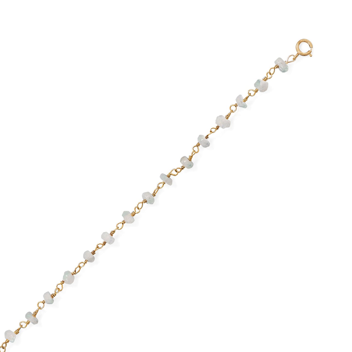 14k Goldplated Silver Rainbow Moonstone Anklet